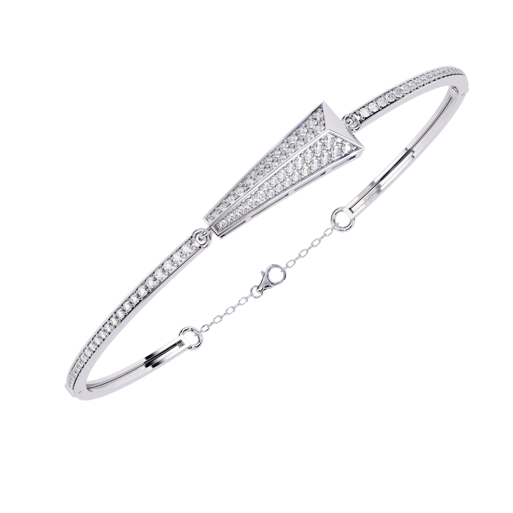 0.55Ct Round Lab Grown Diamond Tapered Pyramid Bracelet : ZY-002