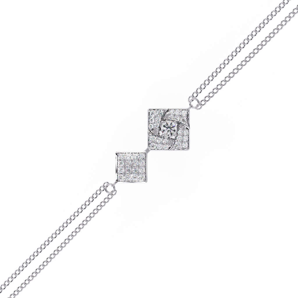 0.54Ct Round Lab Grown Diamond Chain Bracelet : ZY-003