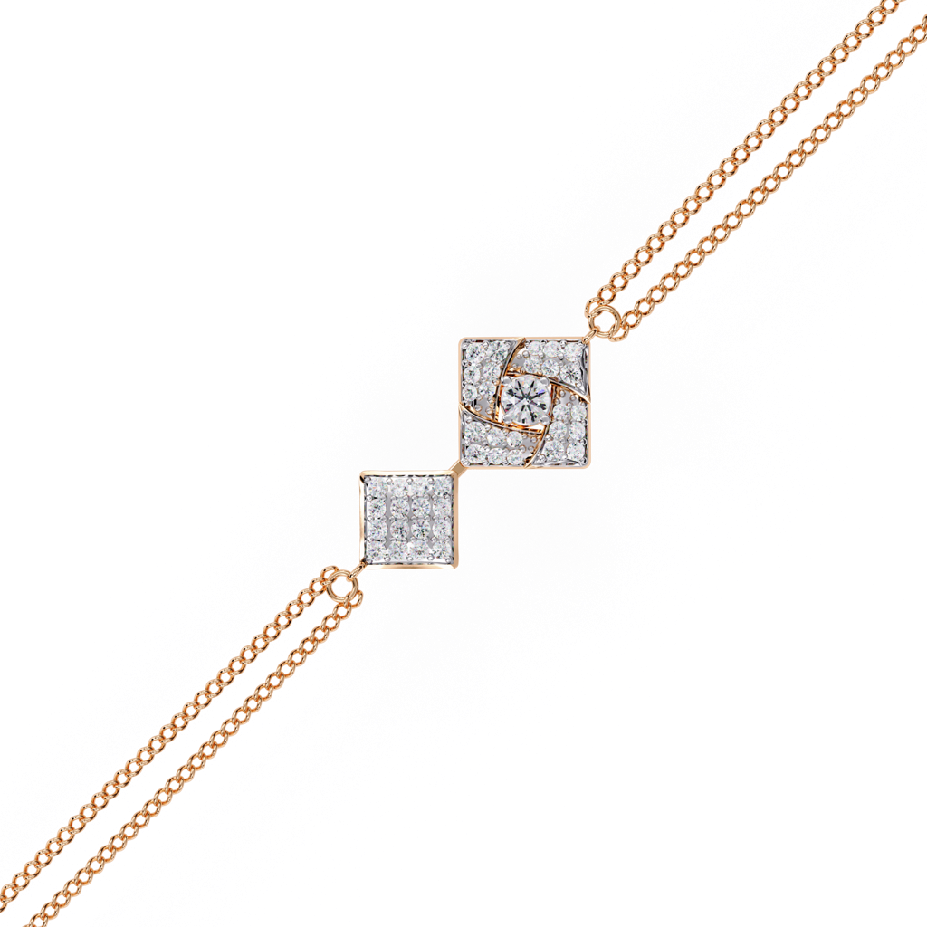 0.54Ct Round Lab Grown Diamond Chain Bracelet : ZY-003