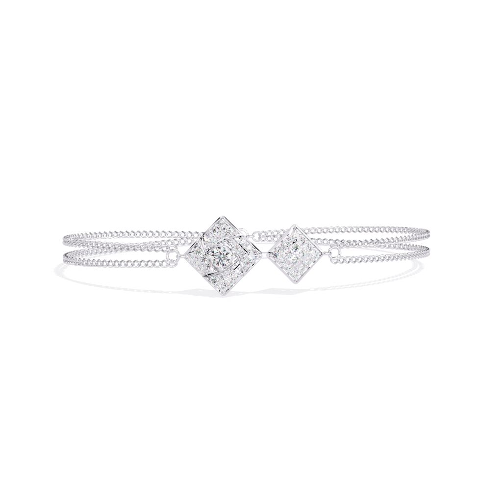 0.54Ct Round Lab Grown Diamond Chain Bracelet : ZY-003