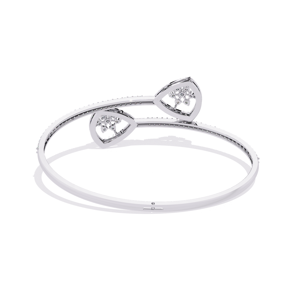 1.35Ct Round Lab Grown Diamond Floral Teardrop Open Bracelet : ZY-006