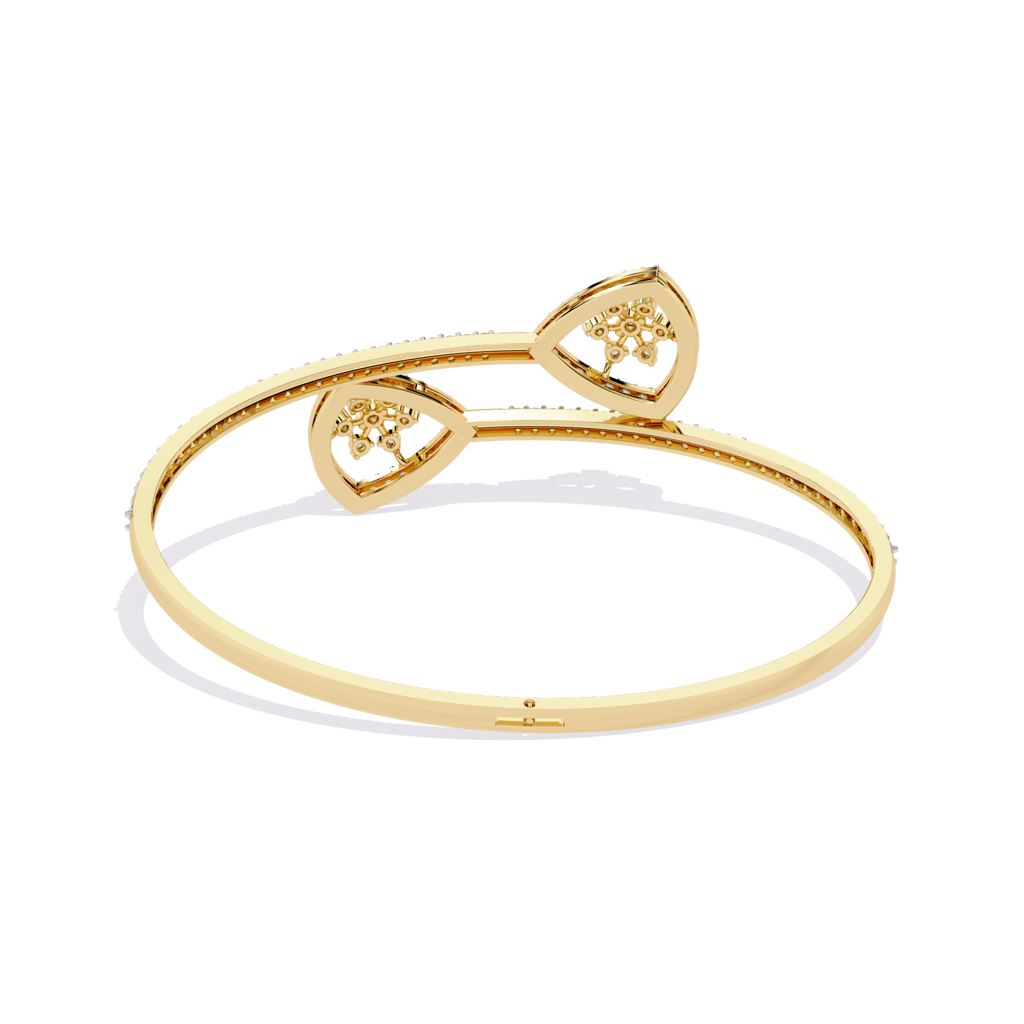 1.35Ct Round Lab Grown Diamond Floral Teardrop Open Bracelet : ZY-006