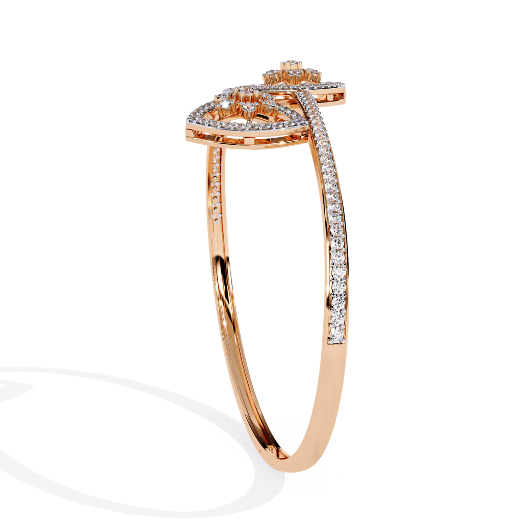 1.35Ct Round Lab Grown Diamond Floral Teardrop Open Bracelet : ZY-006