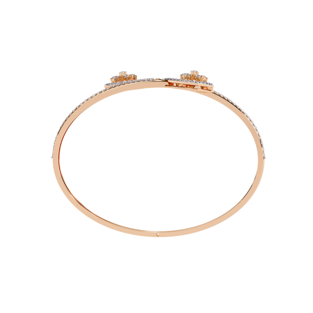 1.35Ct Round Lab Grown Diamond Floral Teardrop Open Bracelet : ZY-006