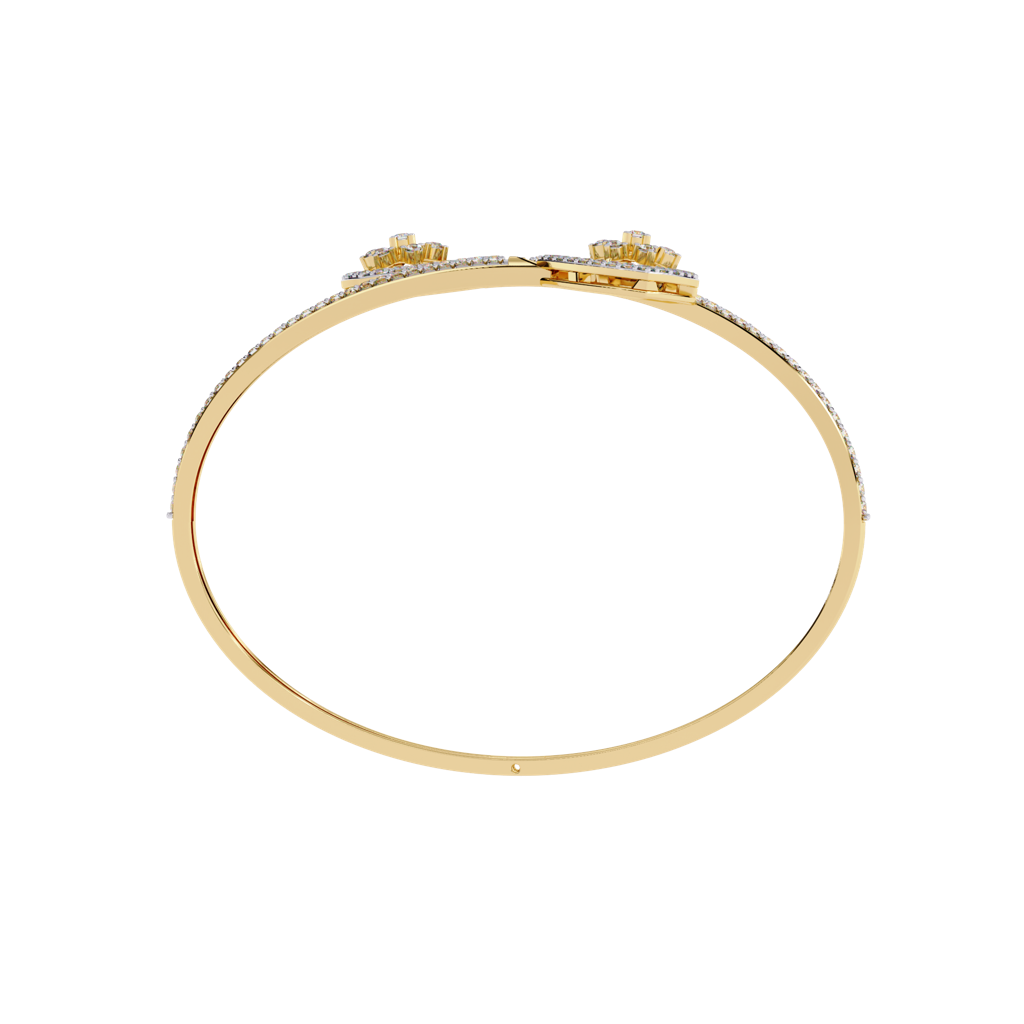1.35Ct Round Lab Grown Diamond Floral Teardrop Open Bracelet : ZY-006