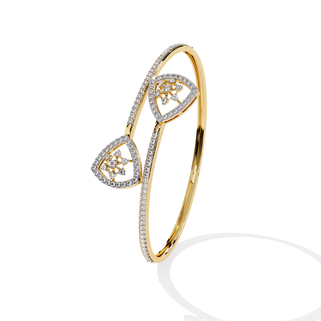 1.35Ct Round Lab Grown Diamond Floral Teardrop Open Bracelet : ZY-006