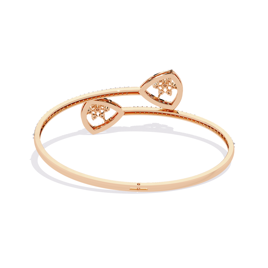 1.35Ct Round Lab Grown Diamond Floral Teardrop Open Bracelet : ZY-006