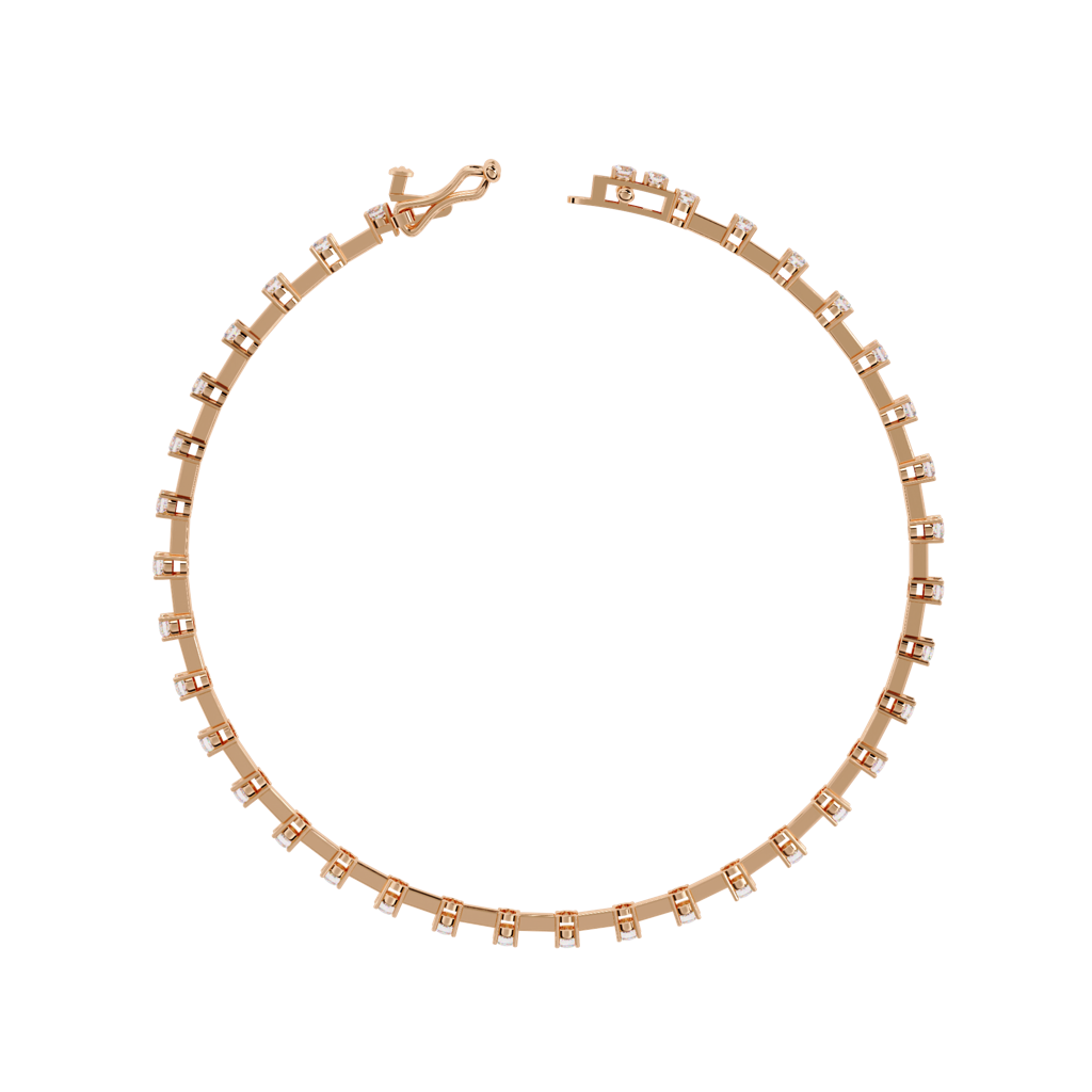 0.95Ct Round Lab Grown Diamond Tennis Bracelet : ZY-010