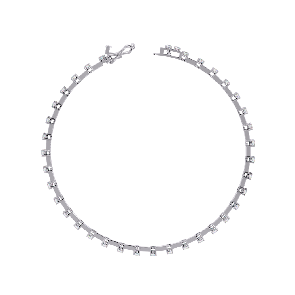 0.95Ct Round Lab Grown Diamond Tennis Bracelet : ZY-010