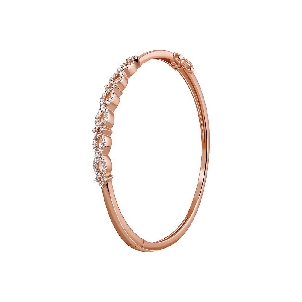 925 Silver Rose Gold Infinite Joy Cuff Bracelet |Gifts For Women And Girls |With Certificate Of Authenticity And 925 : BR01361