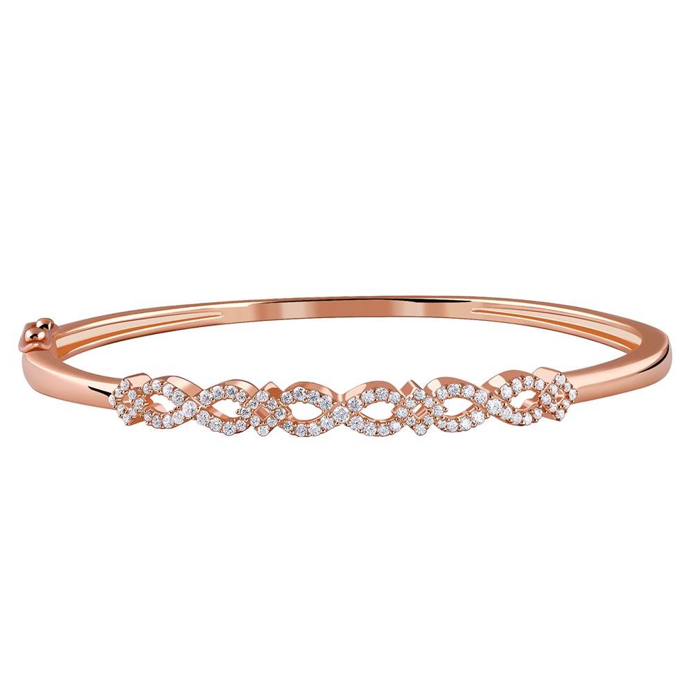 925 Silver Rose Gold Infinite Joy Cuff Bracelet |Gifts For Women And Girls |With Certificate Of Authenticity And 925 : BR01361