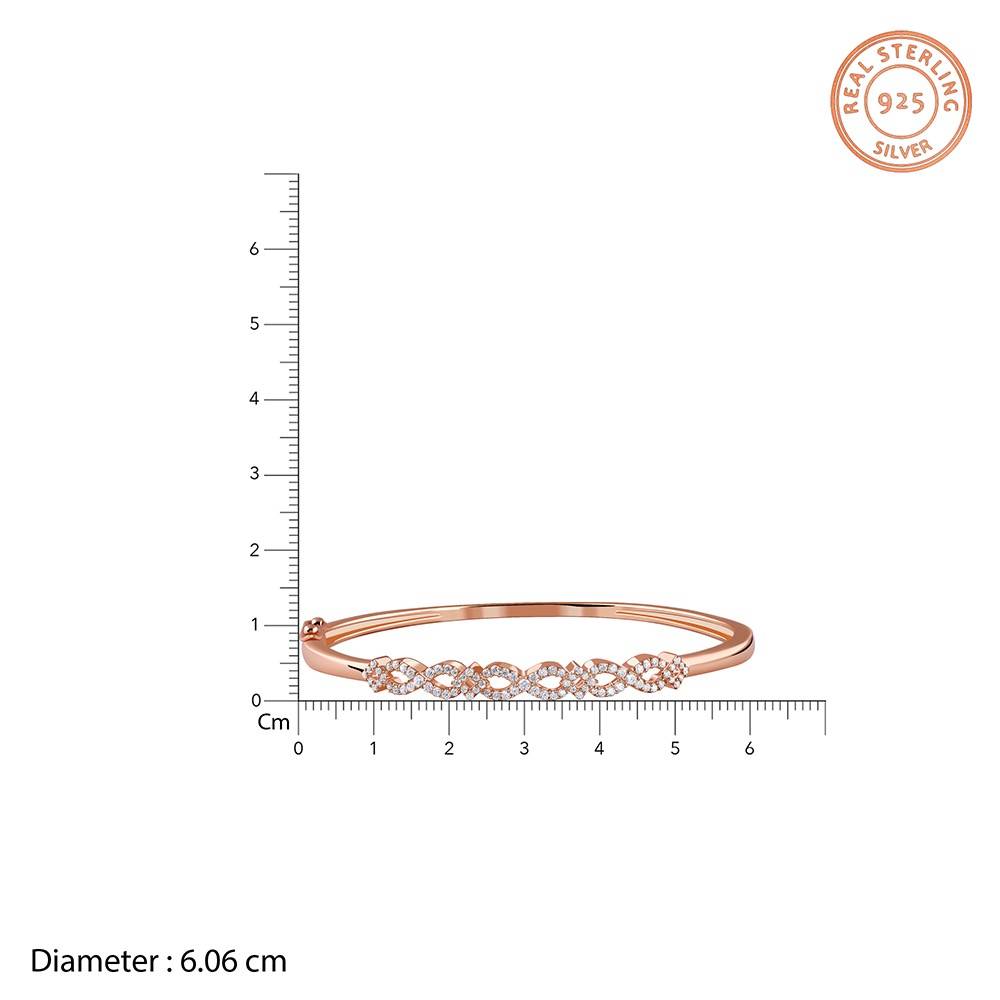 925 Silver Rose Gold Infinite Joy Cuff Bracelet |Gifts For Women And Girls |With Certificate Of Authenticity And 925 : BR01361