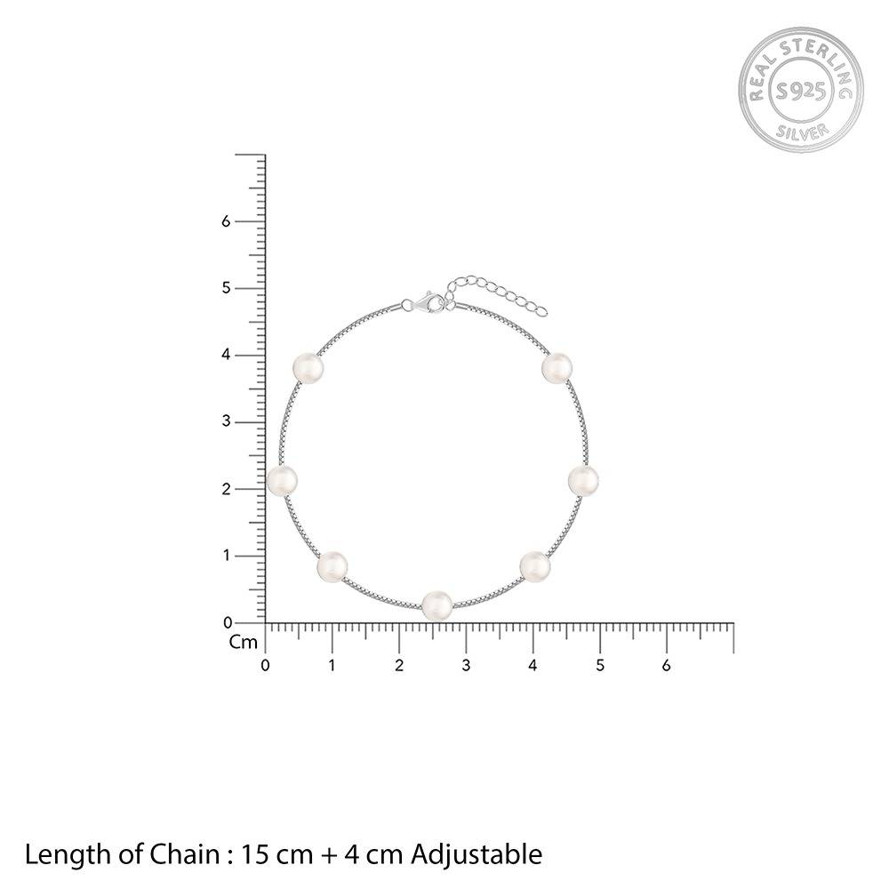 925 Silver Lea Pearl Bracelet|Gifts For Women And Girls | With Certificate Of Authenticity And 925 Stamp | 6 Months  : BR01413
