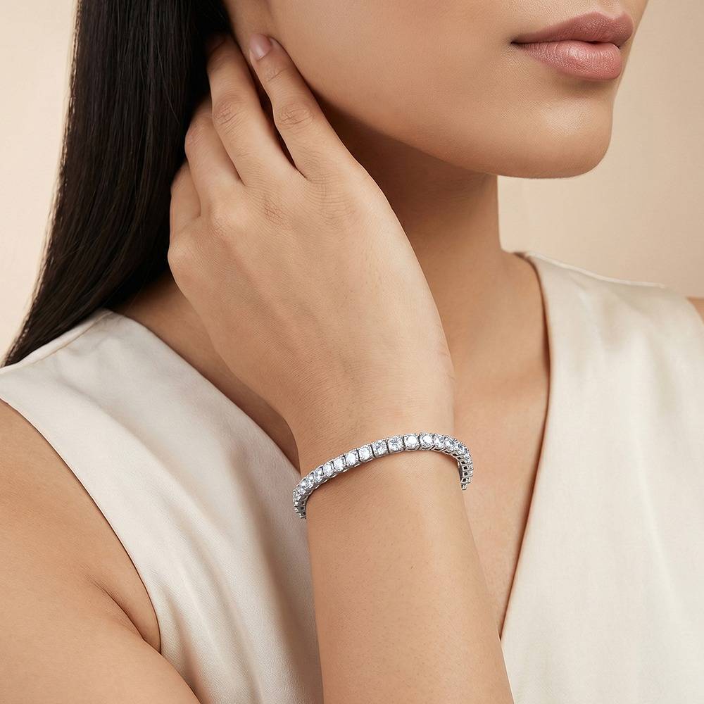 925 Silver Light Track Tennis Bracelet|Gifts For Women And Girls | With Certificate Of Authenticity And 925 Stamp |  : BR01415