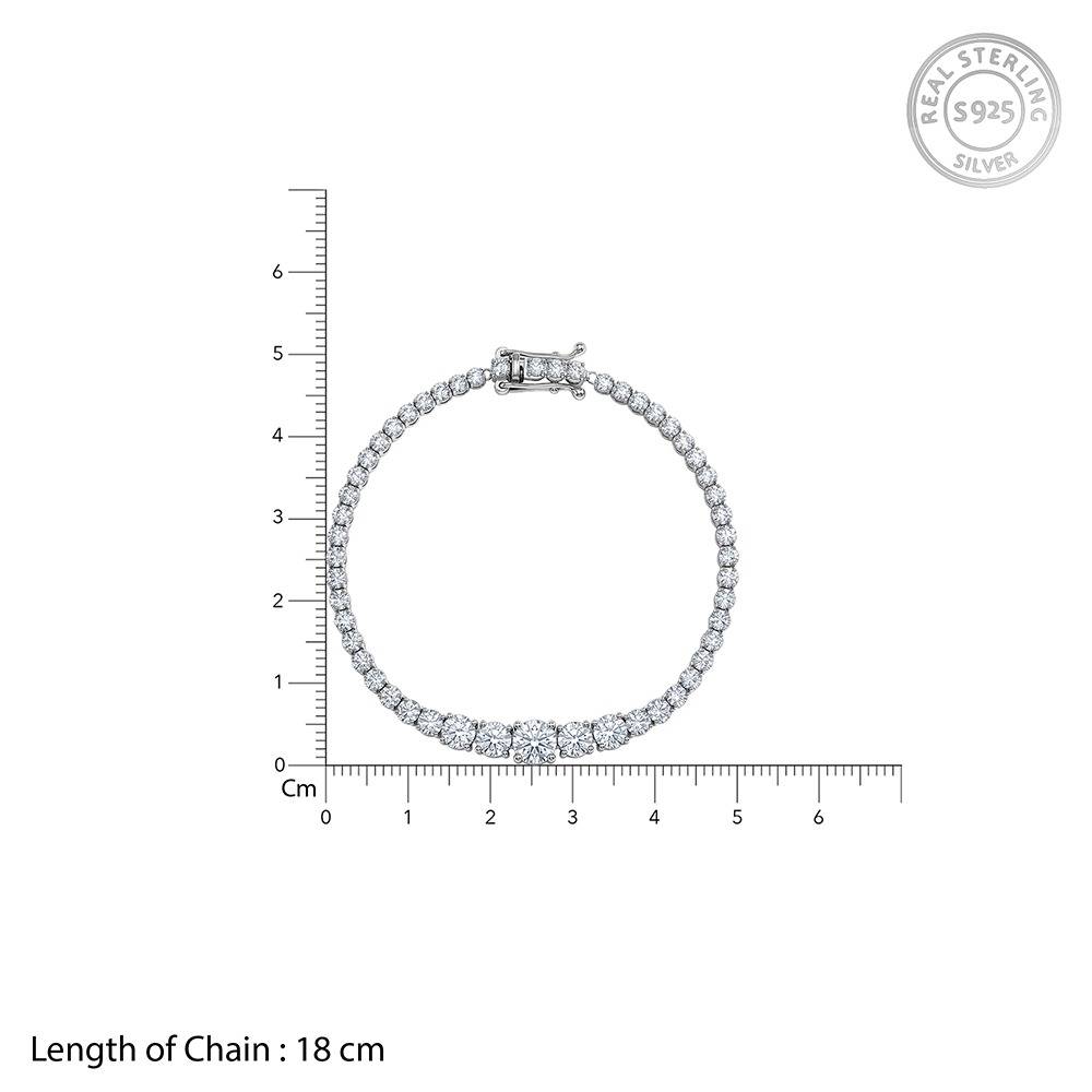 925 Silver Timeless Grace Tennis Bracelet|Gifts For Women And Girls | With Certificate Of Authenticity And 925 Stamp : BR01486