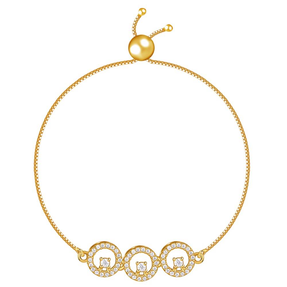 925 Silver Golden Circular Grace Bracelet|Gifts For Women And Girls : BR01533