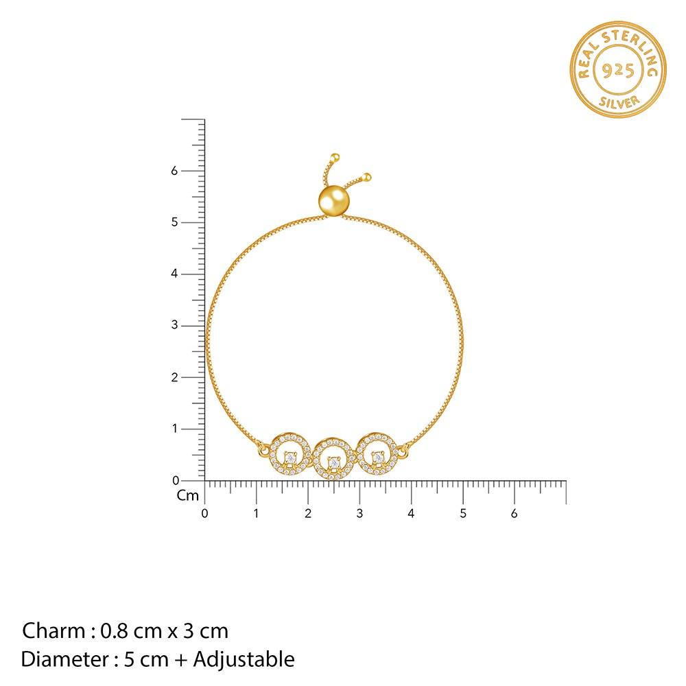 925 Silver Golden Circular Grace Bracelet|Gifts For Women And Girls : BR01533