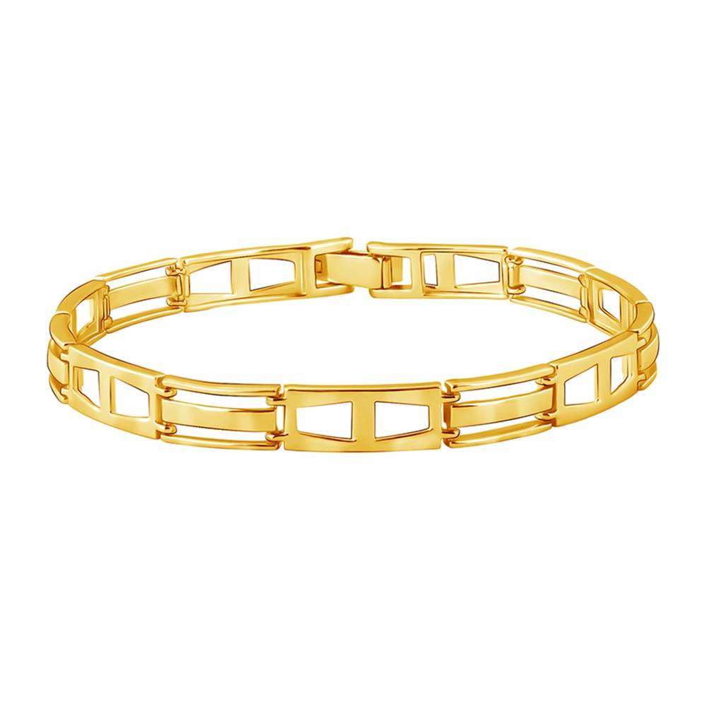 925 Silver Golden Jazzy Link Bracelet For Him|Gifts For Men And Boys : BR01534