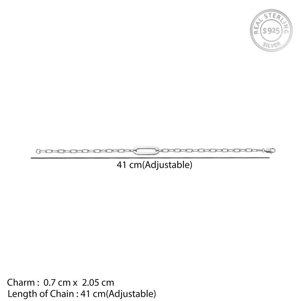 925 Silver Torus Bracelet For Him, Adjustable |Gifts For Women And Girls | With Certificate Of Authenticity And 925  : BR01849