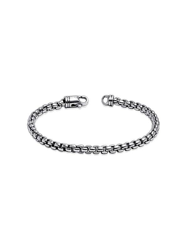 Oxidized Box Chain Bracelet For Men : BR107725S7HIAT