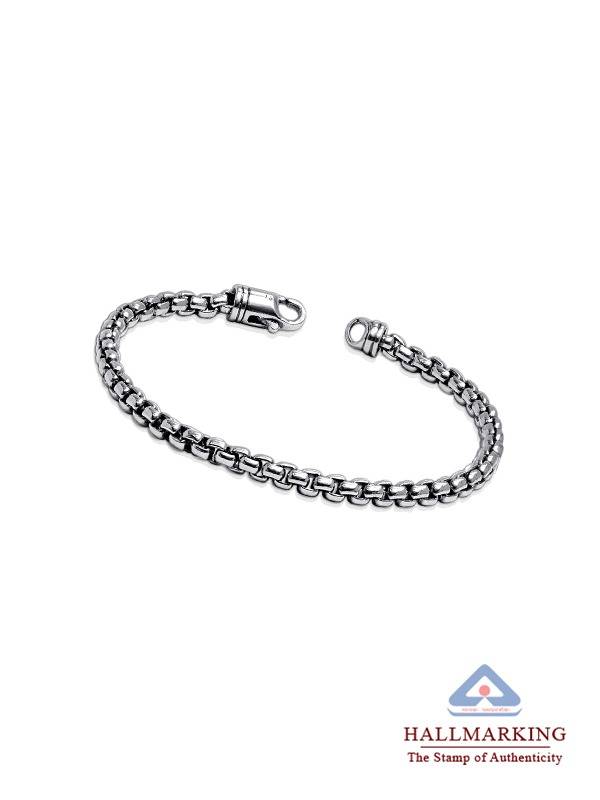 Oxidized Box Chain Bracelet For Men : BR107725S7HIAT