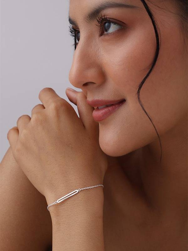 Silver Lunea Open Bar Bracelet : BR107826S7HISL