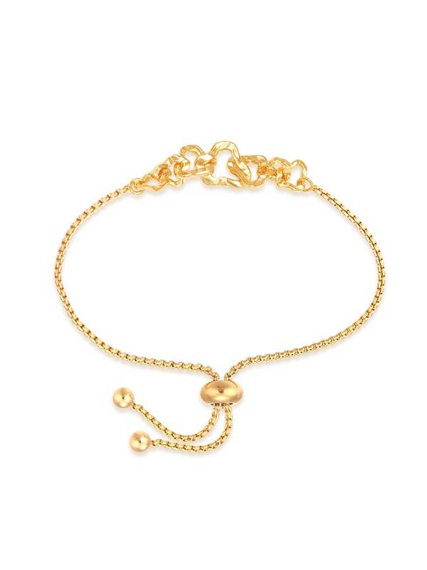 Amara Intertwined Hearts Adjustable Gold Bracelet : BR109076QMFG