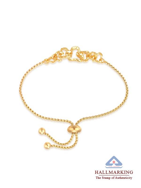 Amara Intertwined Hearts Adjustable Gold Bracelet : BR109076QMFG