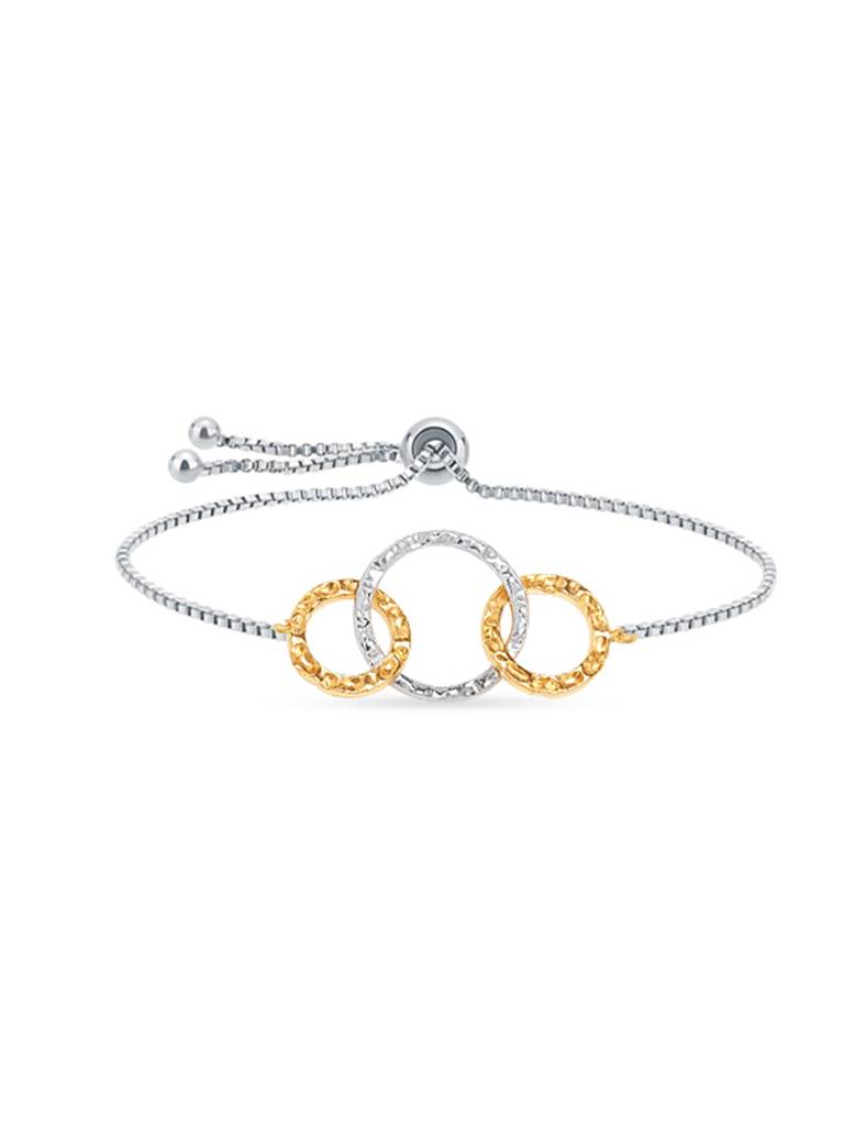 Elara Two-Tone Interlocking Circles Adjustable Bracelet : BR1090772T