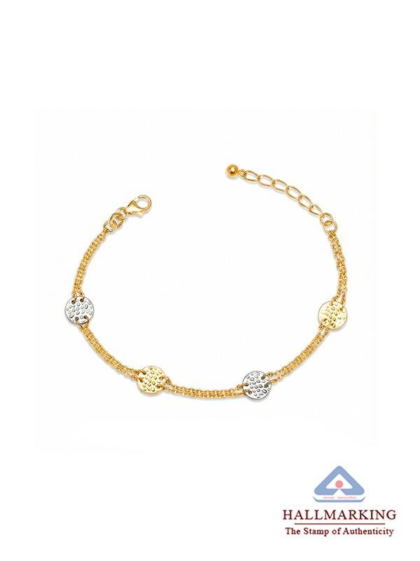Iria Hammered Texture Dual Tone Station Bracelet For Women : BR109093S7HI2T