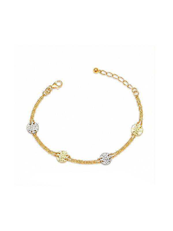 Iria Hammered Texture Dual Tone Station Bracelet For Women : BR109093S7HI2T