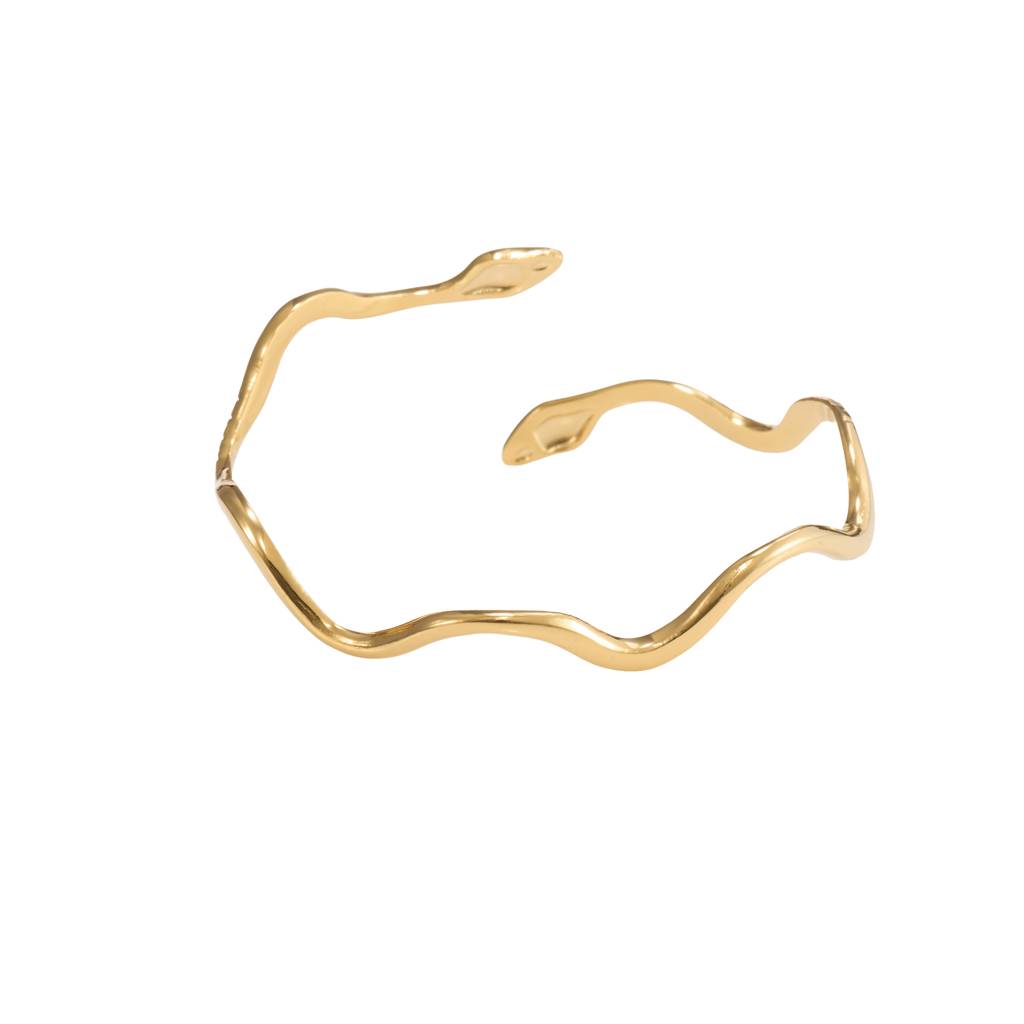 Retro Snake Gold Bangle : BR157