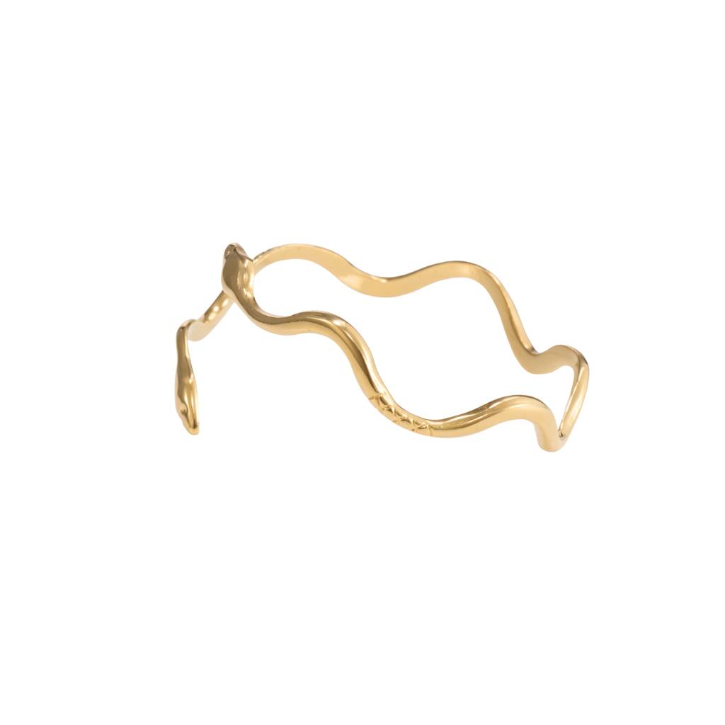 Retro Snake Gold Bangle : BR157