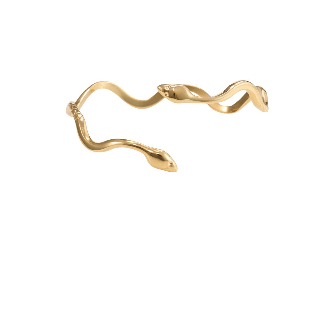 Retro Snake Gold Bangle : BR157
