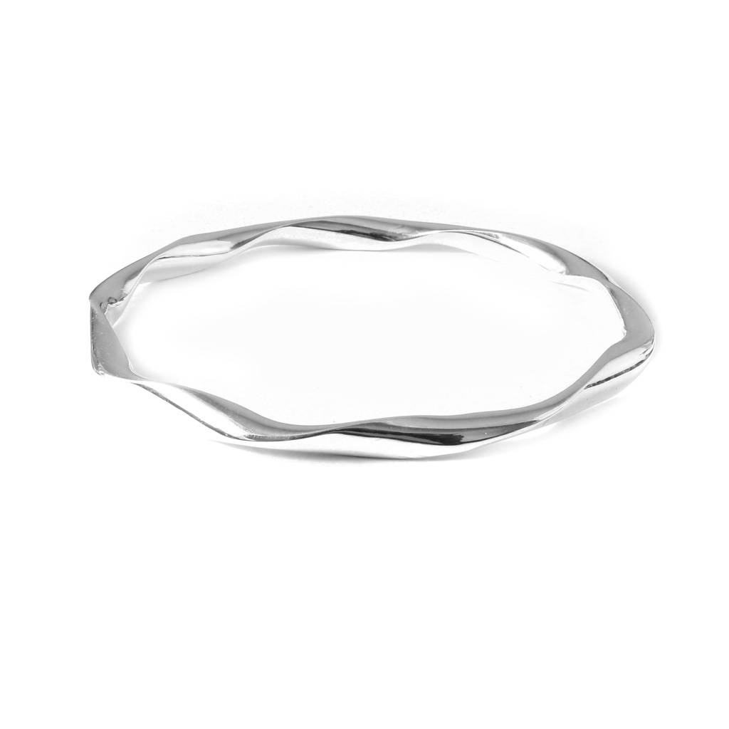 Chandani Bangle – High Polish 925 Silver Swirling Bangle Bracelet : ZIRAK-Bracelet-010