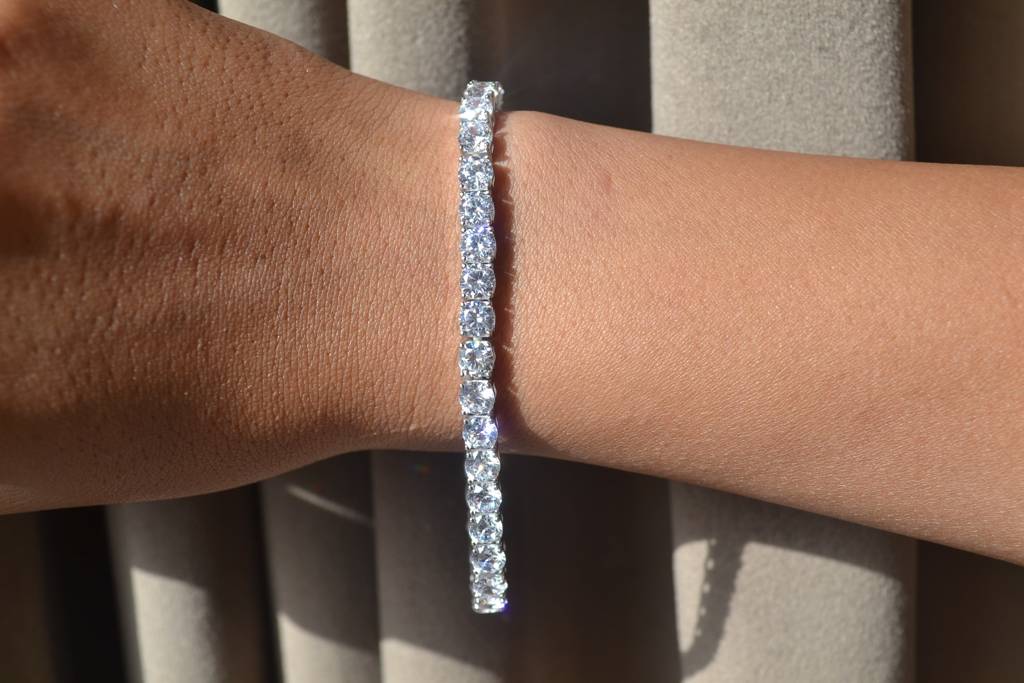 Baaraat Bracelet – 925 Silver Mozambique Stone Set Tennis Bracelet : ZIRAK-Bracelet-020
