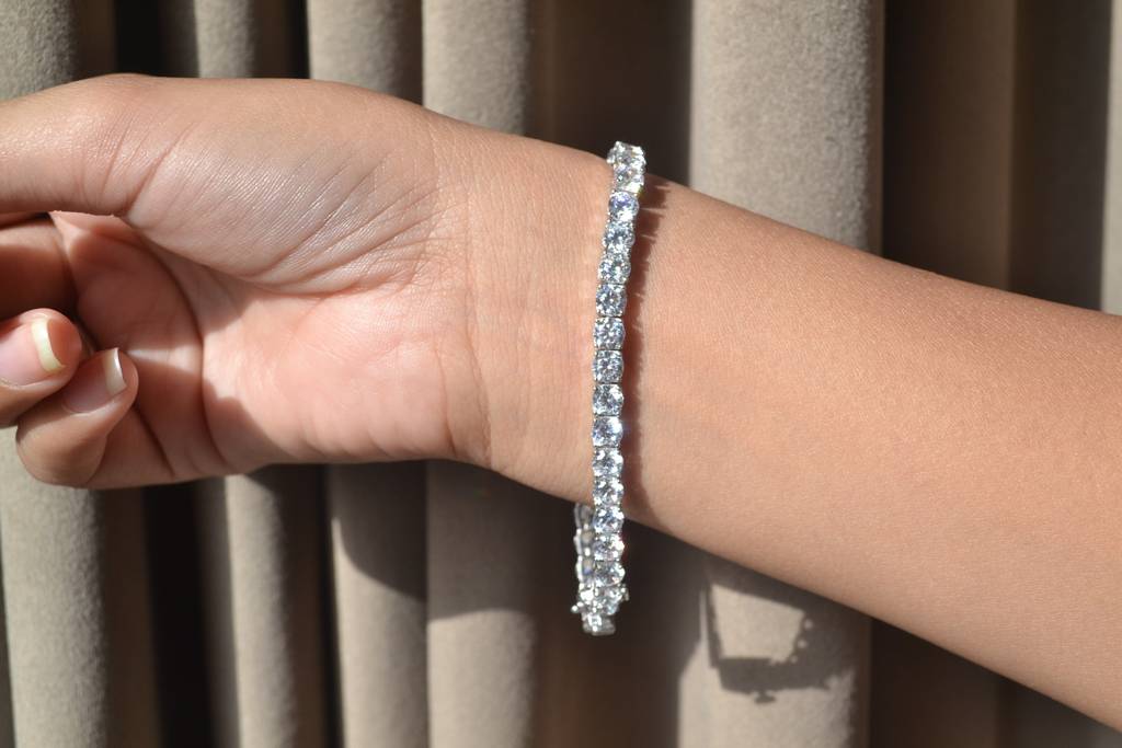 Baaraat Bracelet – 925 Silver Mozambique Stone Set Tennis Bracelet : ZIRAK-Bracelet-020