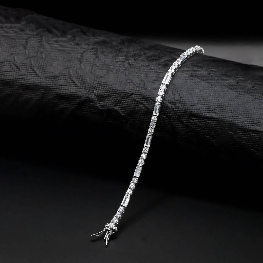 Baguette Diamond Cut Tennis Bracelet : BRS05100