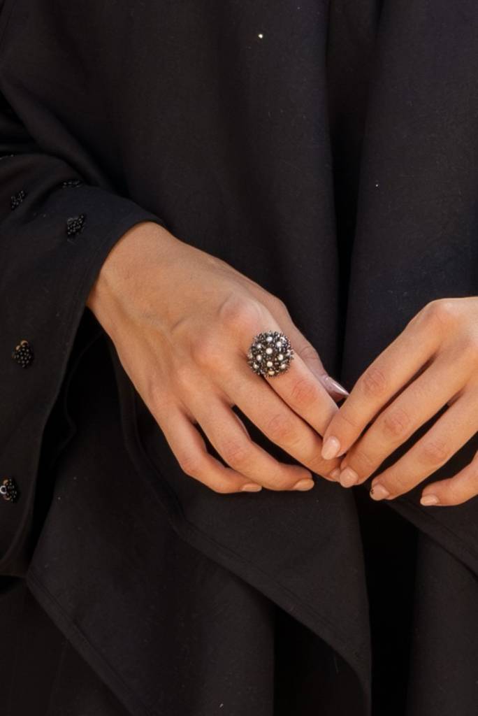 Sunshine Mini Pearl Ring Meteorite Black - Freesize (Us 5 - 7.5 / India 9 - 15.5 / Inner Dia 15.6 - 17.7Mm) : BS40B-10