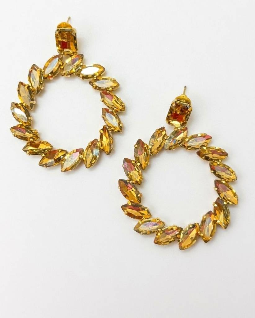 Round Gold Statement Hoop Earrings : BSJER-182