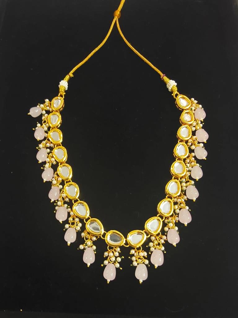 Rose Polki Kundan Necklace Set : BSJNL21