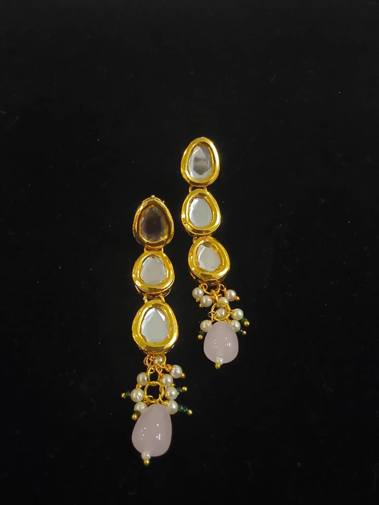 Rose Polki Kundan Necklace Set : BSJNL21