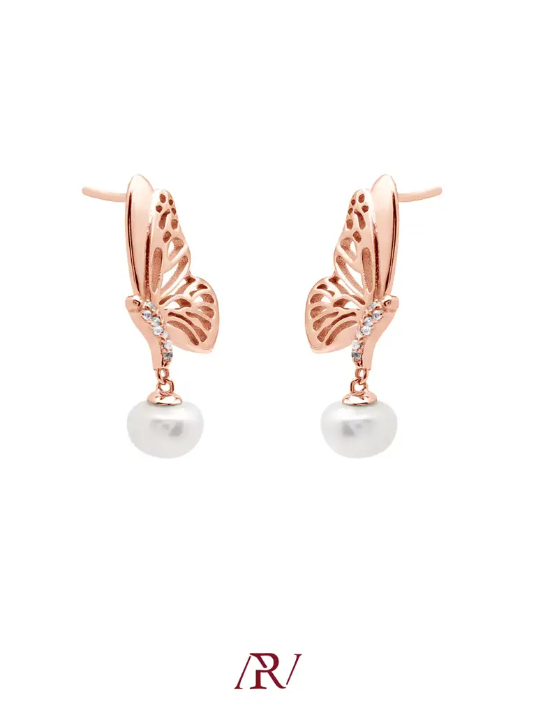 Butterfly Pearl Earrings : ARV-ER-040