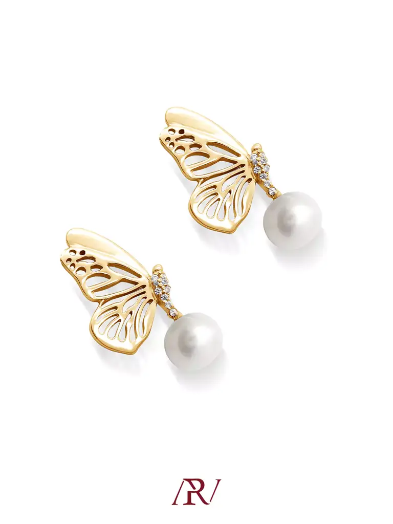 Butterfly Pearl Earrings : ARV-ER-040
