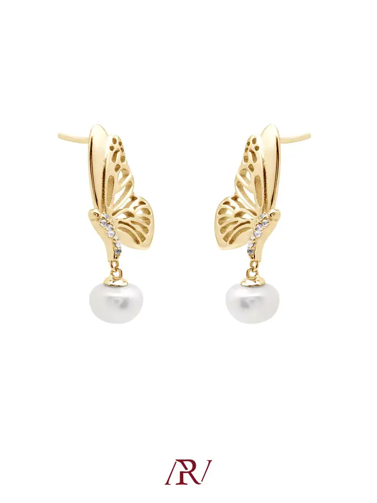 Butterfly Pearl Earrings : ARV-ER-040