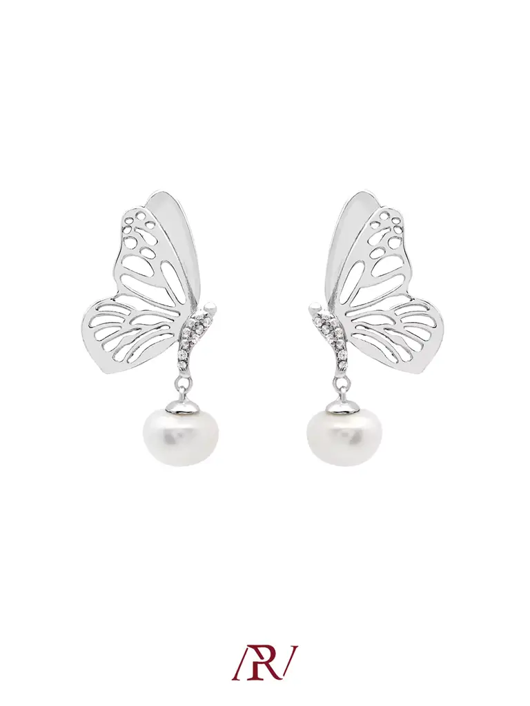 Butterfly Pearl Earrings : ARV-ER-040