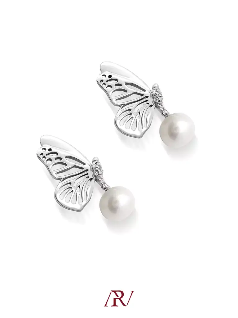 Butterfly Pearl Earrings : ARV-ER-040
