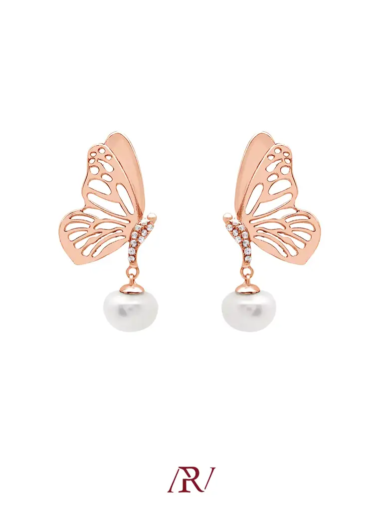 Butterfly Pearl Earrings : ARV-ER-040