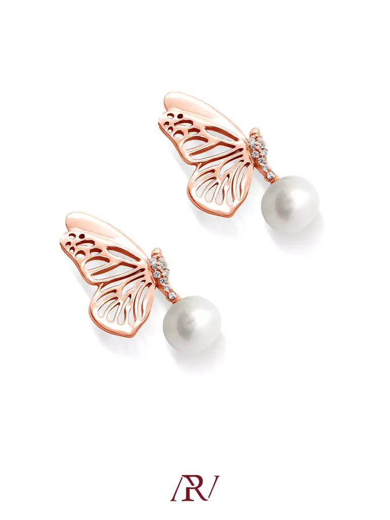 Butterfly Pearl Earrings : ARV-ER-040