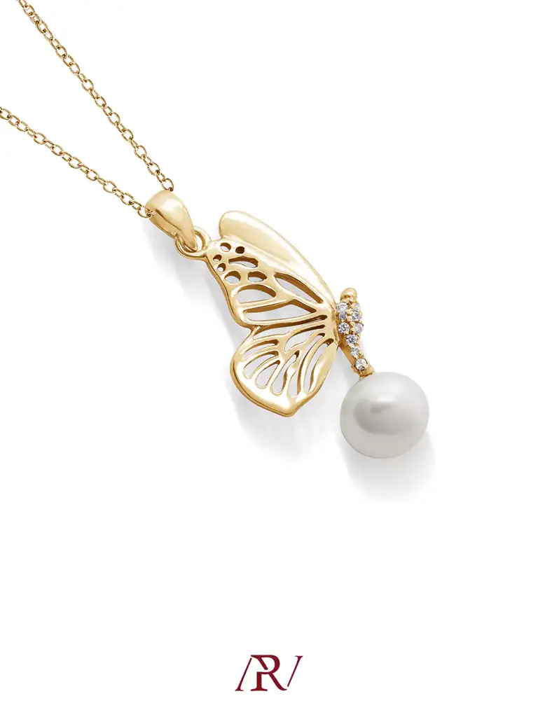 Butterfly Pearl Necklace : ARV-NK-028